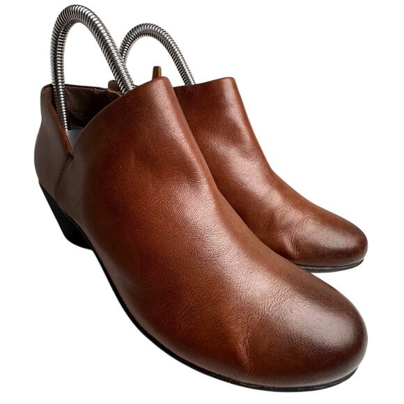 Dansko Raina Leather Ankle Booties Sz 36 US 5.5-6 Brown Arch Support Side Zip EC - Picture 3 of 13